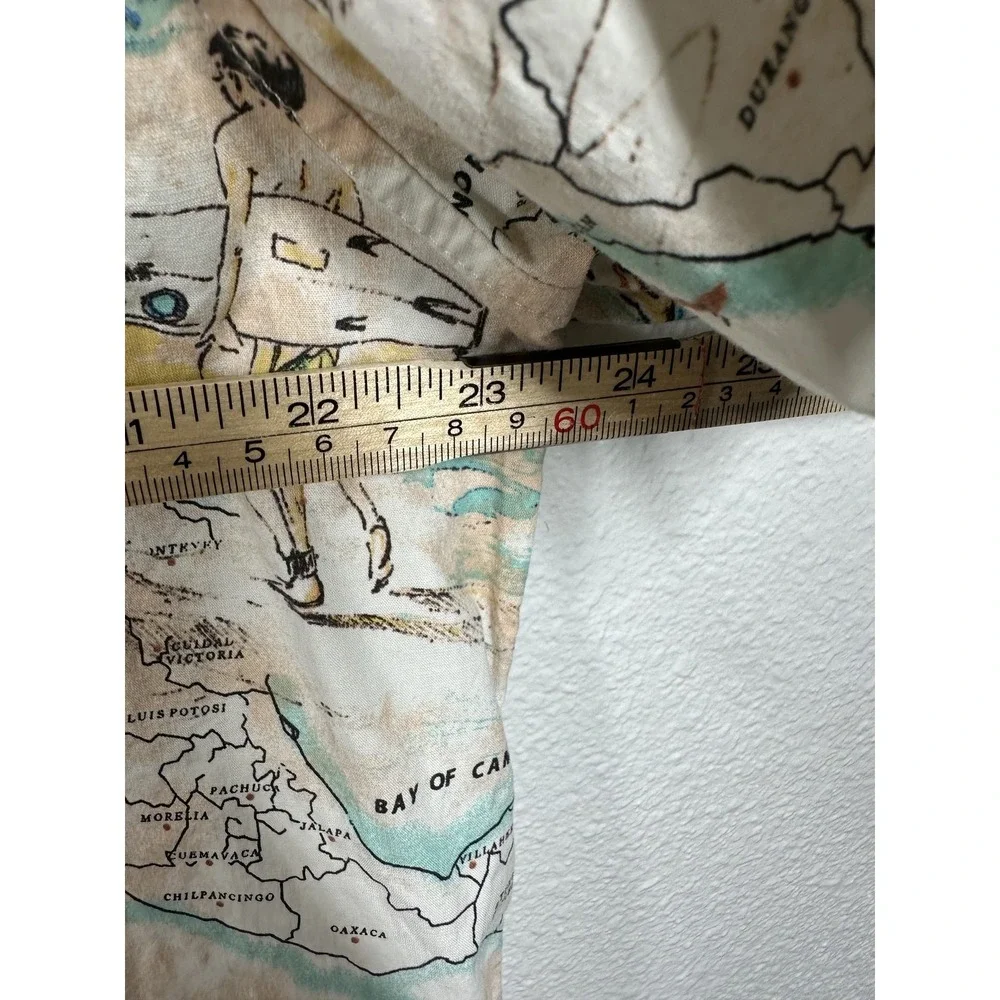 GAP Shirt Mens XL Multicolor Map Print Standard Fit Stretch Travel Resort Casual - Picture 5 of 6